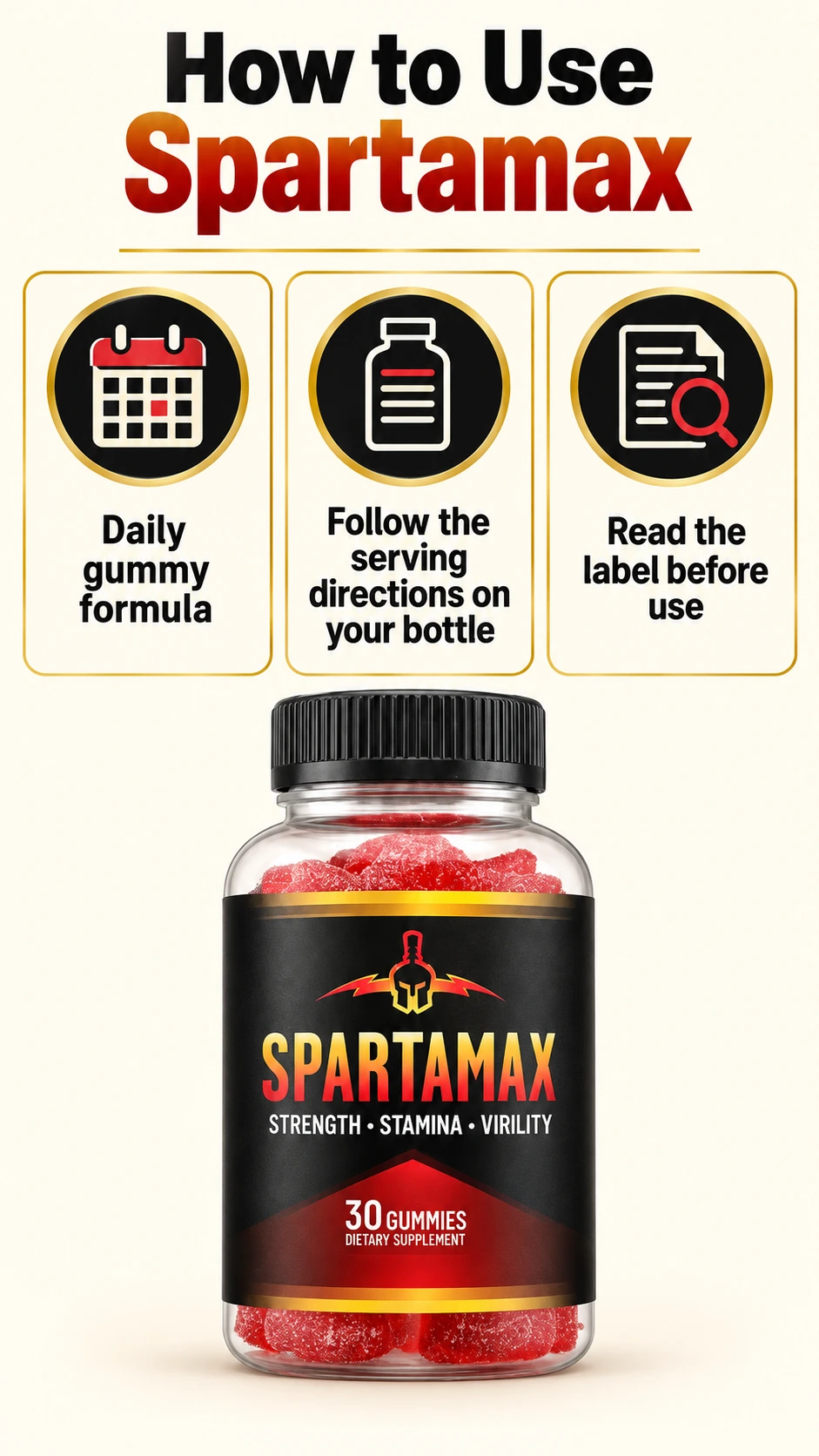 Spartamax daily gummy instructions: follow your bottle label